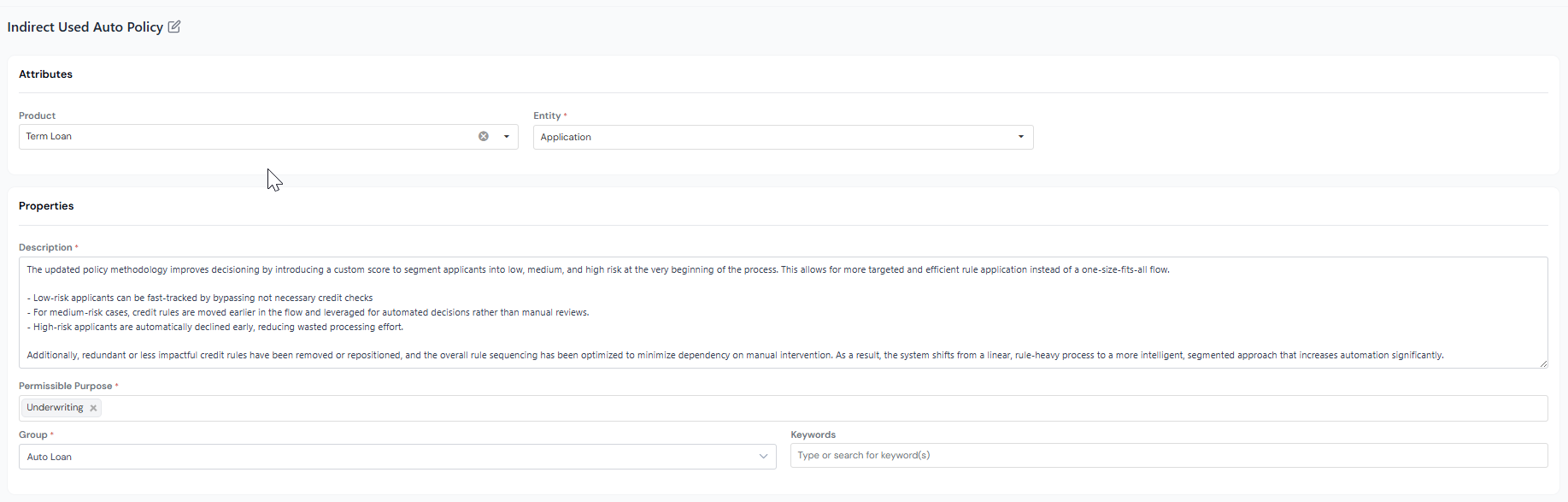 Properties section with Description, Group, and Keywords.